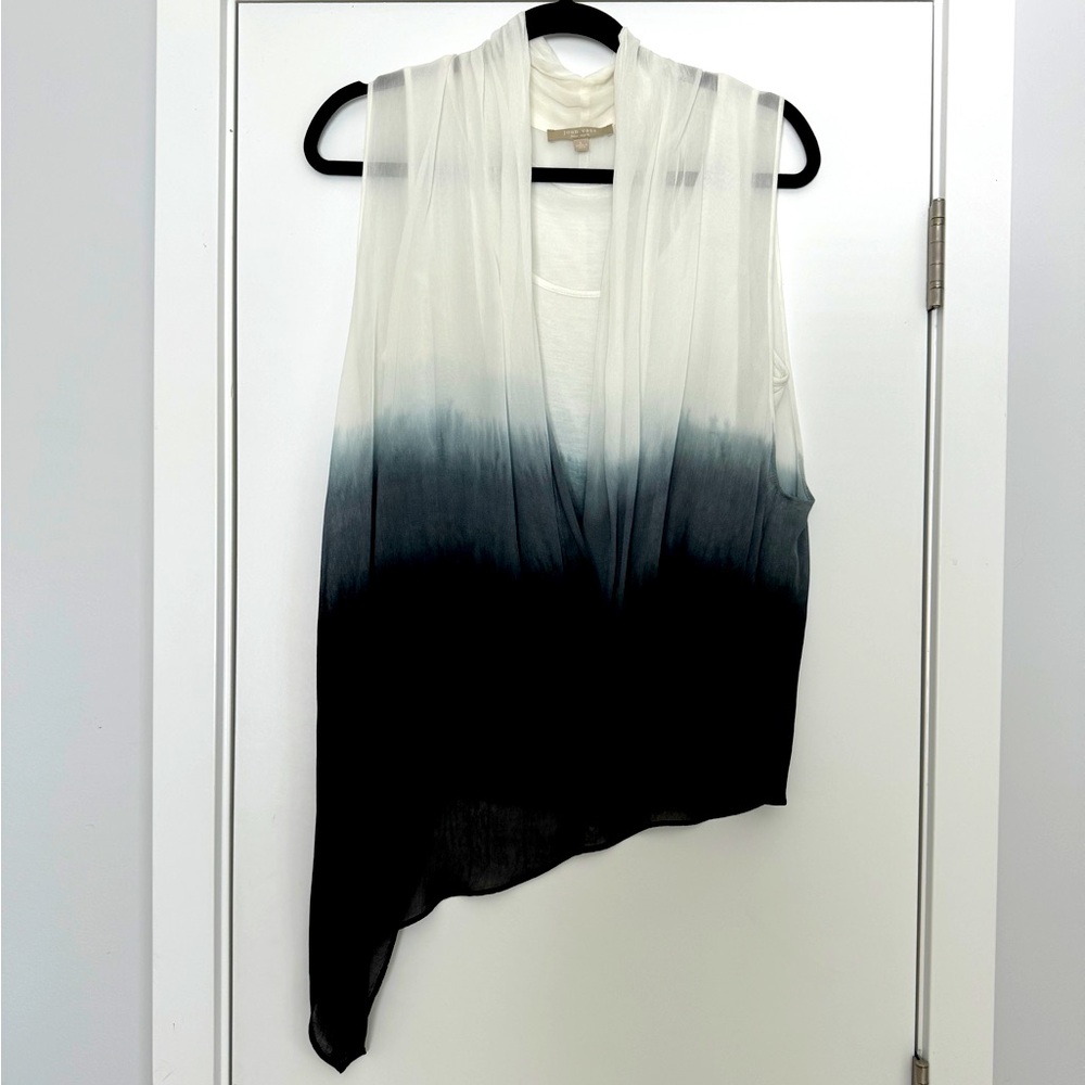 JOAN VASS A-Symmetrical Viscose Dip Dye Layered Tank